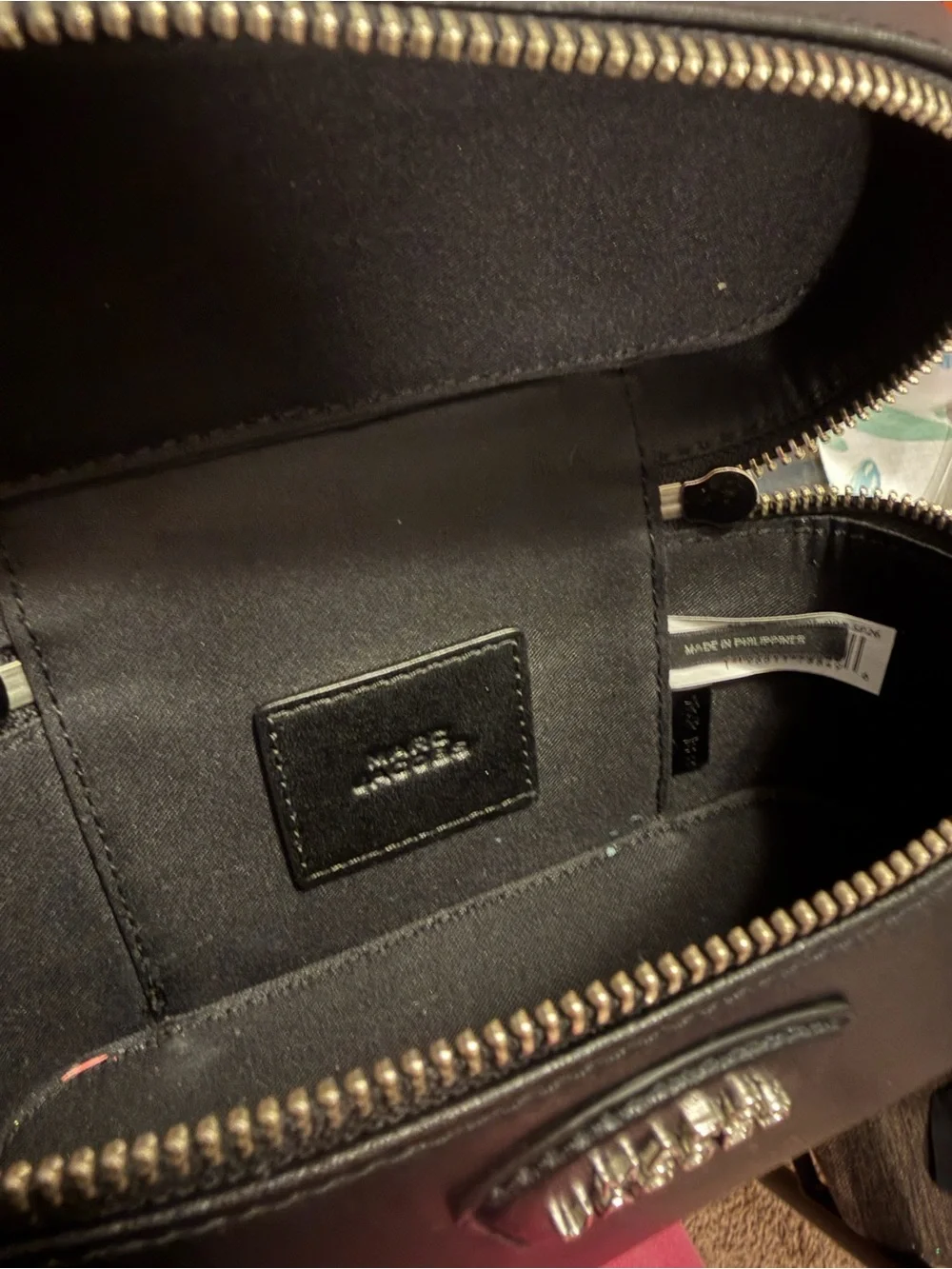 Marc Jacobs Black Leather Crossbody Bag with Silver Hardware